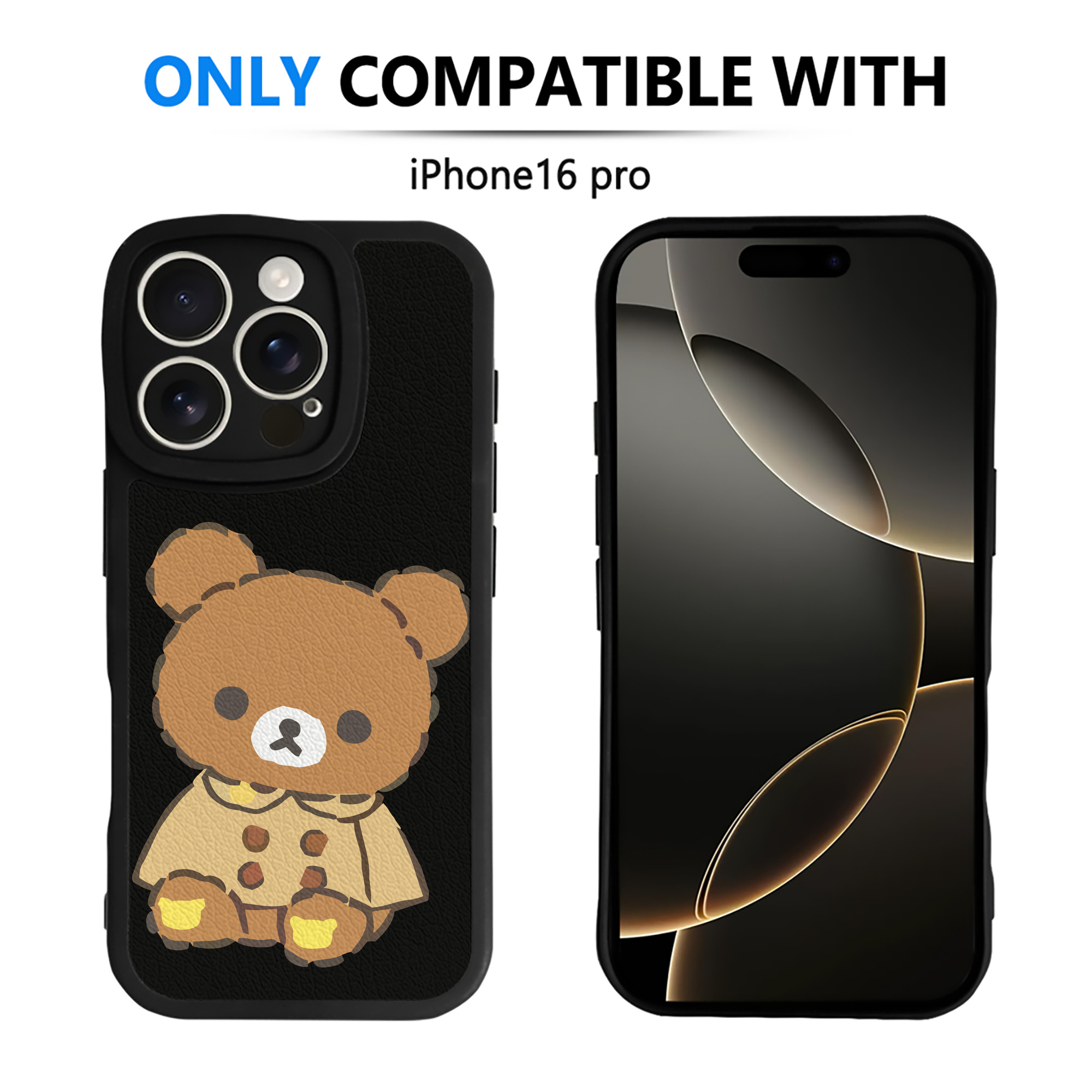 （画像用） リラックマ リラックマ キイロイトリ Rilakkuma Korilakkuma Kiiroitori 【iPhone 16シリーズ対応】シリコンスマホケース（レザー調） 材質：シリコン